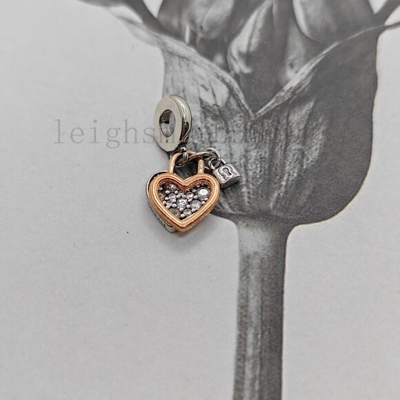 Pandora Heart Padlock Double Dangle Charm - Picture 6 of 6